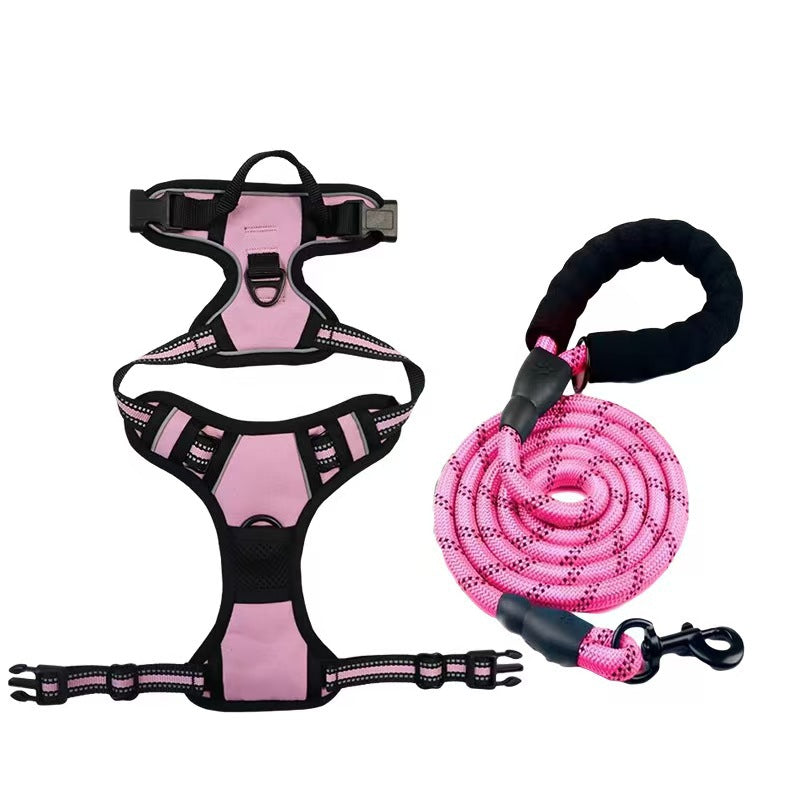 Amazon pet's chest-back hand holding rope dog dog leash big and small dogs multi-layer chest strap pet products factory batch