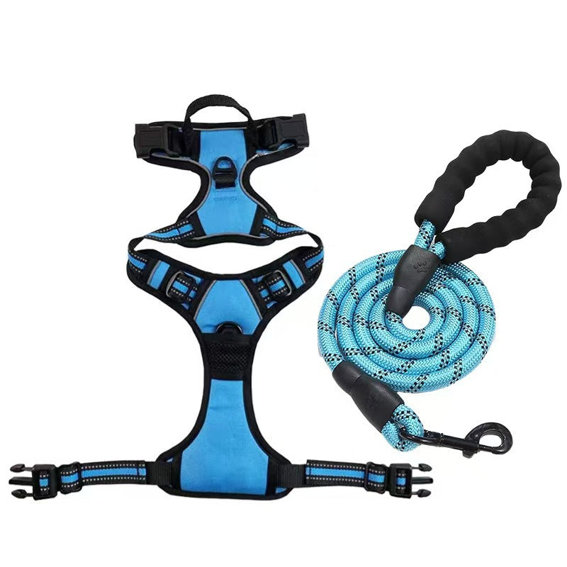 Amazon pet's chest-back hand holding rope dog dog leash big and small dogs multi-layer chest strap pet products factory batch