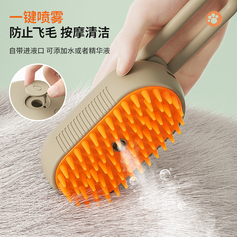 Dogs and Cats Pet spray massage comb one-click spray anti-fly hair comb bath brush hair removal pet products factory wholesale