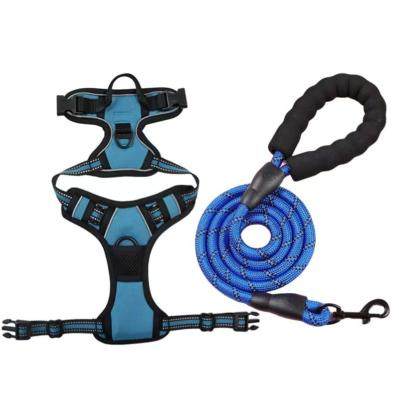 Amazon pet's chest-back hand holding rope dog dog leash big and small dogs multi-layer chest strap pet products factory batch
