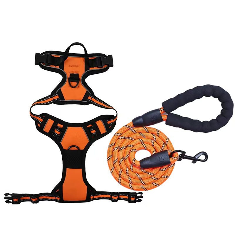 Amazon pet's chest-back hand holding rope dog dog leash big and small dogs multi-layer chest strap pet products factory batch