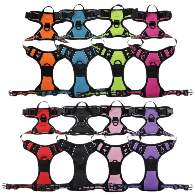 Amazon pet's chest-back hand holding rope dog dog leash big and small dogs multi-layer chest strap pet products factory batch