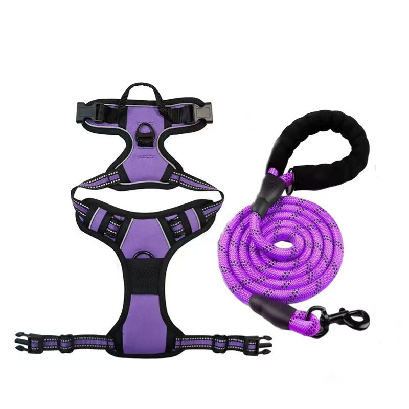 Amazon pet's chest-back hand holding rope dog dog leash big and small dogs multi-layer chest strap pet products factory batch