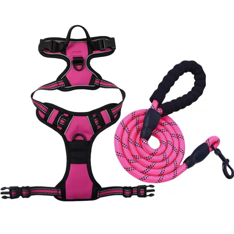 Amazon pet's chest-back hand holding rope dog dog leash big and small dogs multi-layer chest strap pet products factory batch